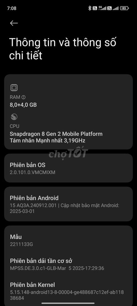 Xiaomi Mi 13 Snapdragon 8 Gen 2 8GB Đã sử dụng. Mua bán Điện thoại tại Quận Bắc Từ Liêm Hà Nội được đăng bởi thích thì nhích hình 1