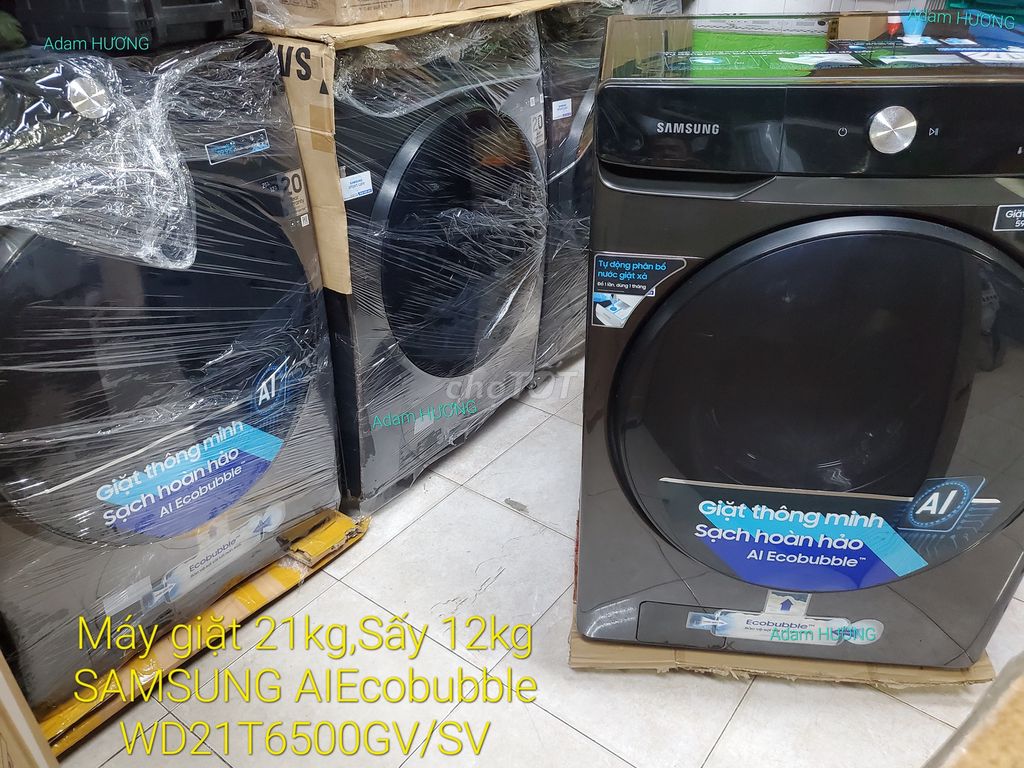 SAMSUNG AI WD21T6500GV/SV Giặt 21kg,sấy 12kg.Mới 💯