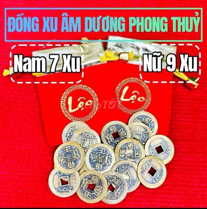 đồng xu âm dương phong thủy chiêu tài nam và nữ