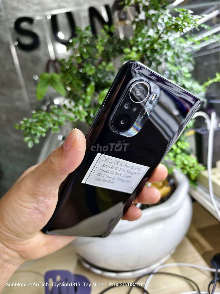 Xiaomi Poco F3 5G R6+128 Snap870 NFC Pin4550 cũ. Mua bán Điện thoại tại Huyện Trảng Bàng Tây Ninh được đăng bởi Sun Mobile Shop Điện Thoại Trảng Bàng Tây Ninh 01 hình 1