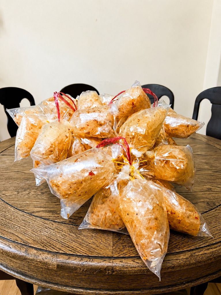 Bánh tráng trộn Củ Chi xâu 10 bịch. Mua bán Đồ ăn, thực phẩm và các loại khác tại Huyện Củ Chi Tp Hồ Chí Minh được đăng bởi TẠP HÓA CỦ CHI hình 1