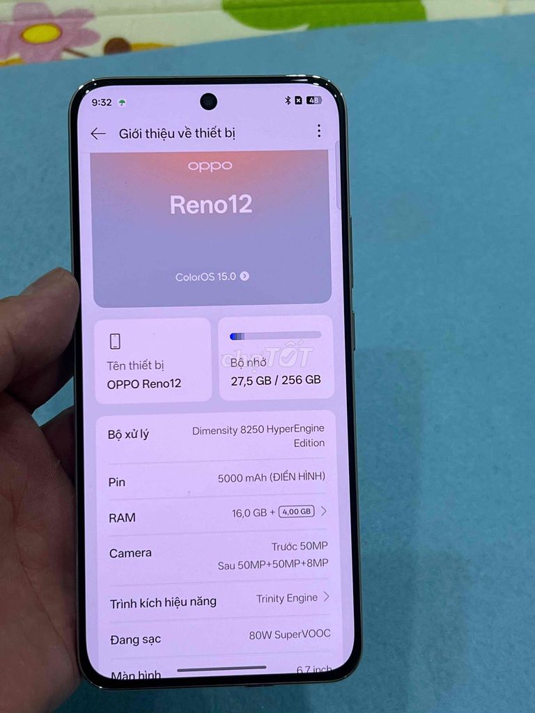 Oppo Reno 12 256GB Bạc. Mua bán Điện thoại tại Quận Hoàng Mai Hà Nội được đăng bởi Nguyennoi hình 1