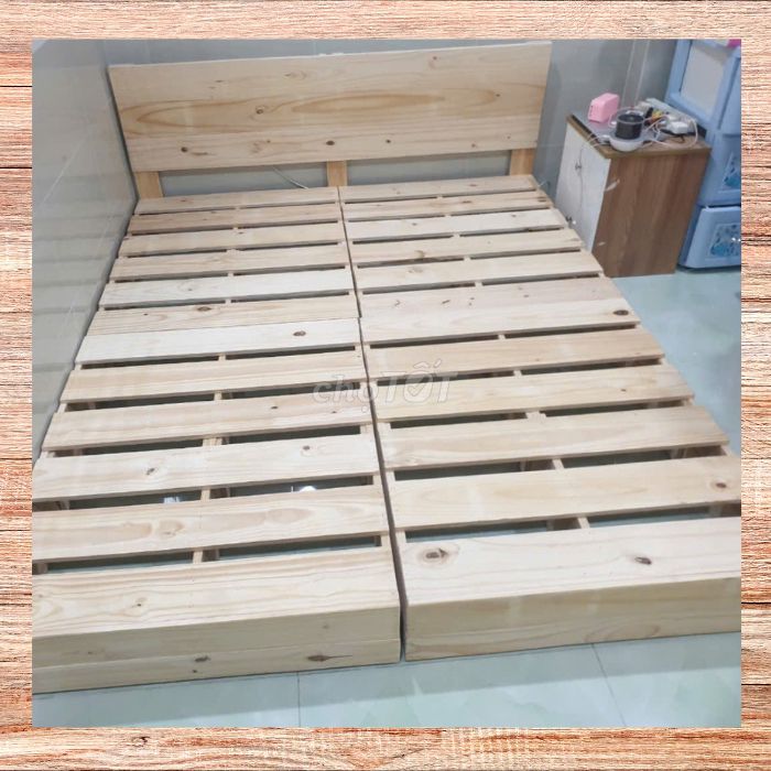 Giường pallet gỗ thông mới chất lượng giá rẻ