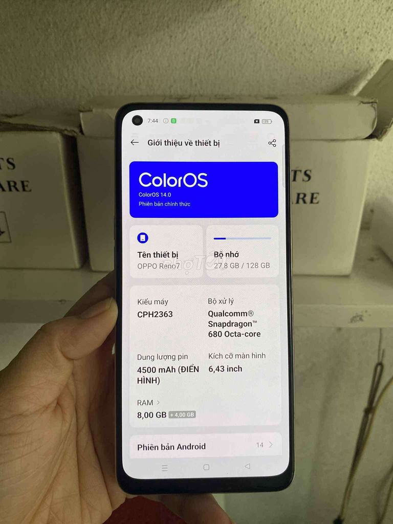 Oppo Reno 7 cty ram 8 - 128GB. Mua bán Điện thoại tại Quận Lê Chân Hải Phòng được đăng bởi Nguyen Thuan hình 1