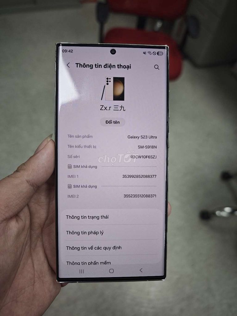 Samsung S23 Ultra 512GB Trắng Đã dùng. Mua bán Điện thoại tại Thị xã Phú Mỹ Bà Rịa - Vũng Tàu được đăng bởi Trân Phan hình 1