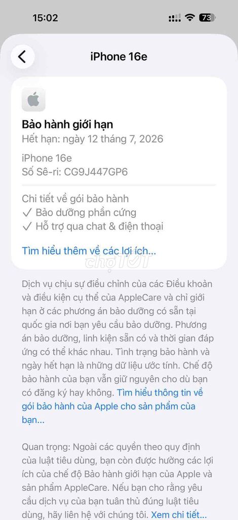 iPhone 16E 128GB Đen pin 100% bh. Mua bán Điện thoại tại Thành phố Thủ Đức Tp Hồ Chí Minh được đăng bởi đỗ huy hình 1