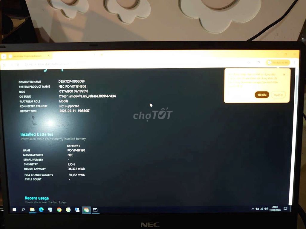 NEC Vh3 i5 gen 7 8GB/128GB Đen. Mua bán Laptop tại Quận Bắc Từ Liêm Hà Nội được đăng bởi Mr lee hình 1