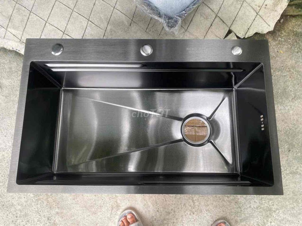 Chậu rửa bát Nano 75x46 cm Đen. Mua bán Thiết bị vệ sinh, nhà tắm tại Huyện Gia Lâm Hà Nội được đăng bởi Nguyễn Nghĩa hình 1