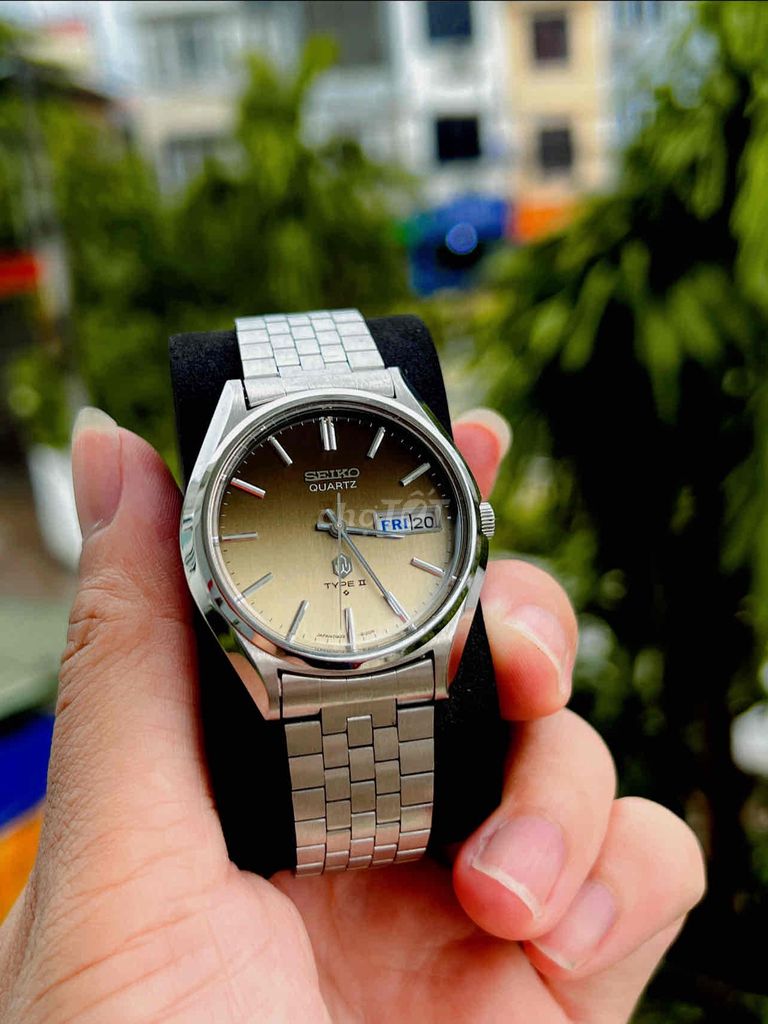 Seiko Type II Dial cà phê sữa máy pin Cận Nos