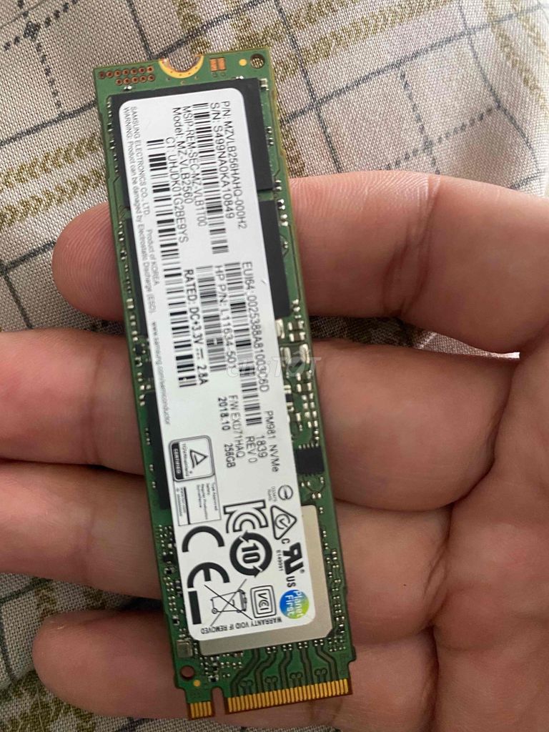 M2 Ssd Nvme 256G Samsung Pm981 Zin Win 10 Pro