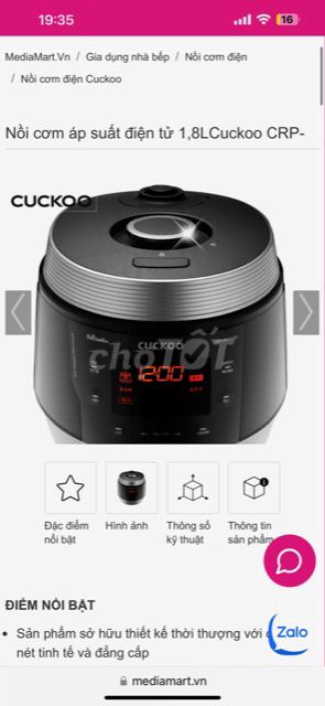 Nồi cơm điện Cuckoo mới 100%. Mua bán Bếp, lò, đồ điện nhà bếp tại Huyện Gia Lâm Hà Nội được đăng bởi Phan Đức Thọ hình 1