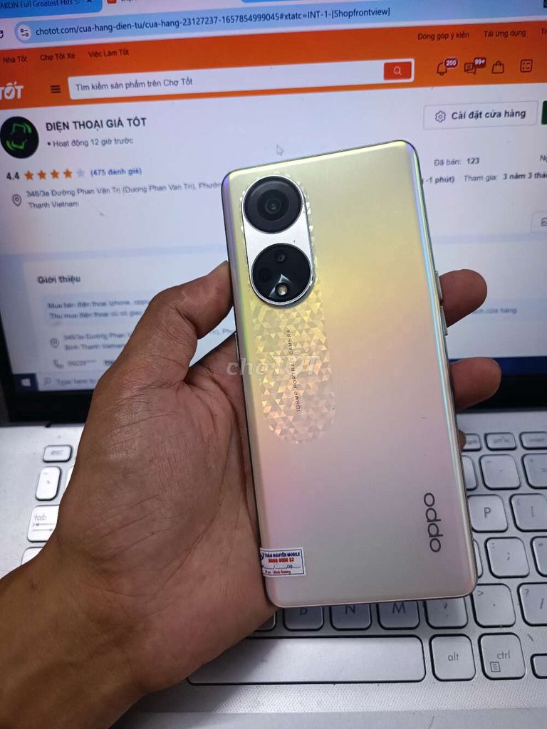 OPPO RENO 8T 8G.128GB PIN 4800 SNAP 695 5G ZIN ĐẸP. Mua bán Điện thoại tại Quận Bình Thạnh Tp Hồ Chí Minh được đăng bởi Dân Mobile hình 1