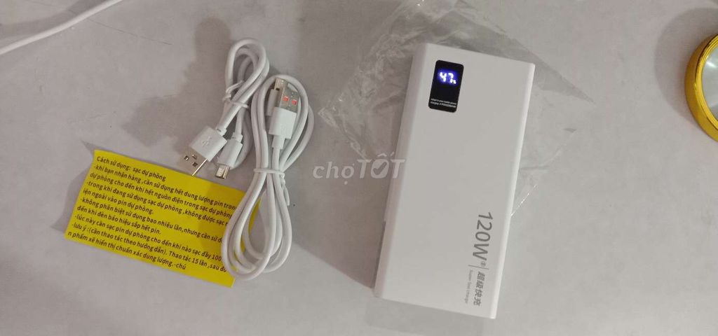 Pin sạc 50000mah 120W nhanh 2 cổng vào ra kèm dây. Mua bán Phụ kiện (Màn hình, Chuột...) tại Quận Tân Phú Tp Hồ Chí Minh được đăng bởi Dương Minh Long hình 1