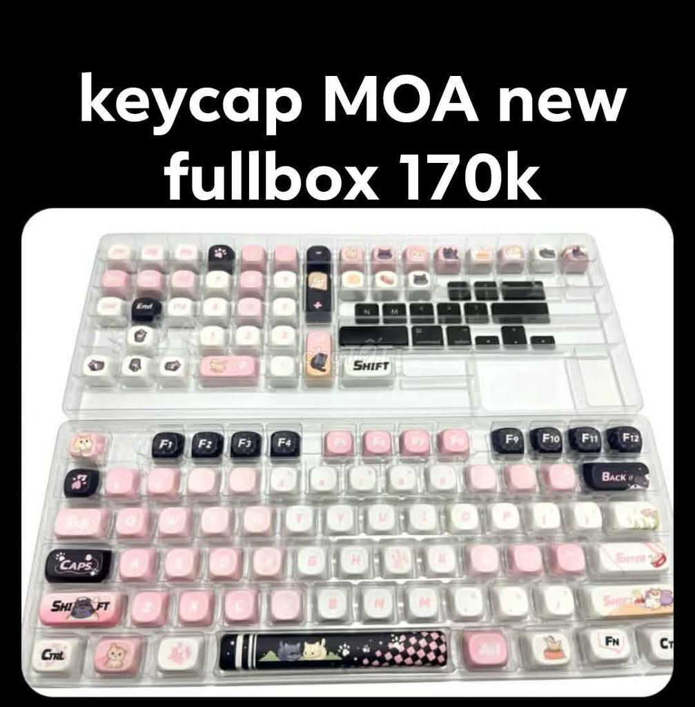 Keycap MOA mèo hồng đen new 100%. Mua bán Phụ kiện (Màn hình, Chuột...) tại Quận Thốt Nốt Cần Thơ được đăng bởi A Chí hình 1
