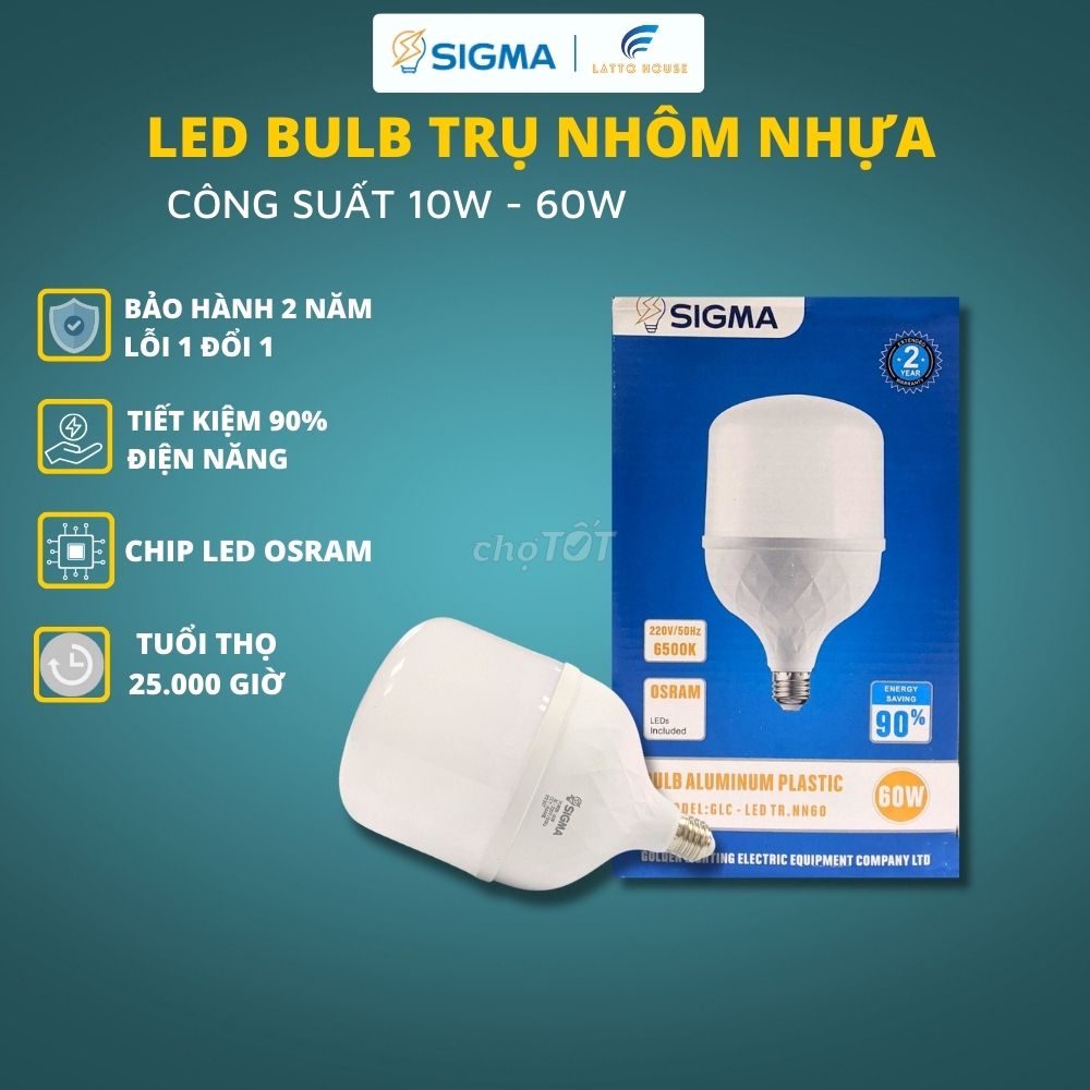 Bóng đèn LED Bulb trụ nhôm nhựa SIGMA