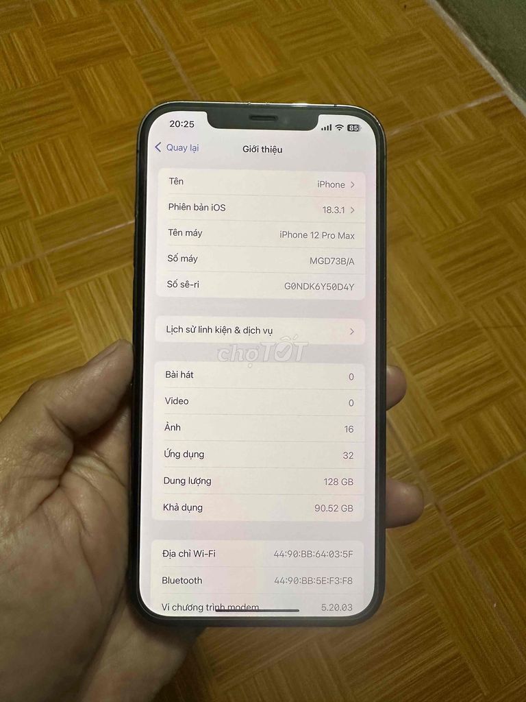Apple iPhone 12 Pro Max 128GB Xám. Mua bán Điện thoại tại Huyện Xuân Trường Nam Định được đăng bởi trần thiện hình 1