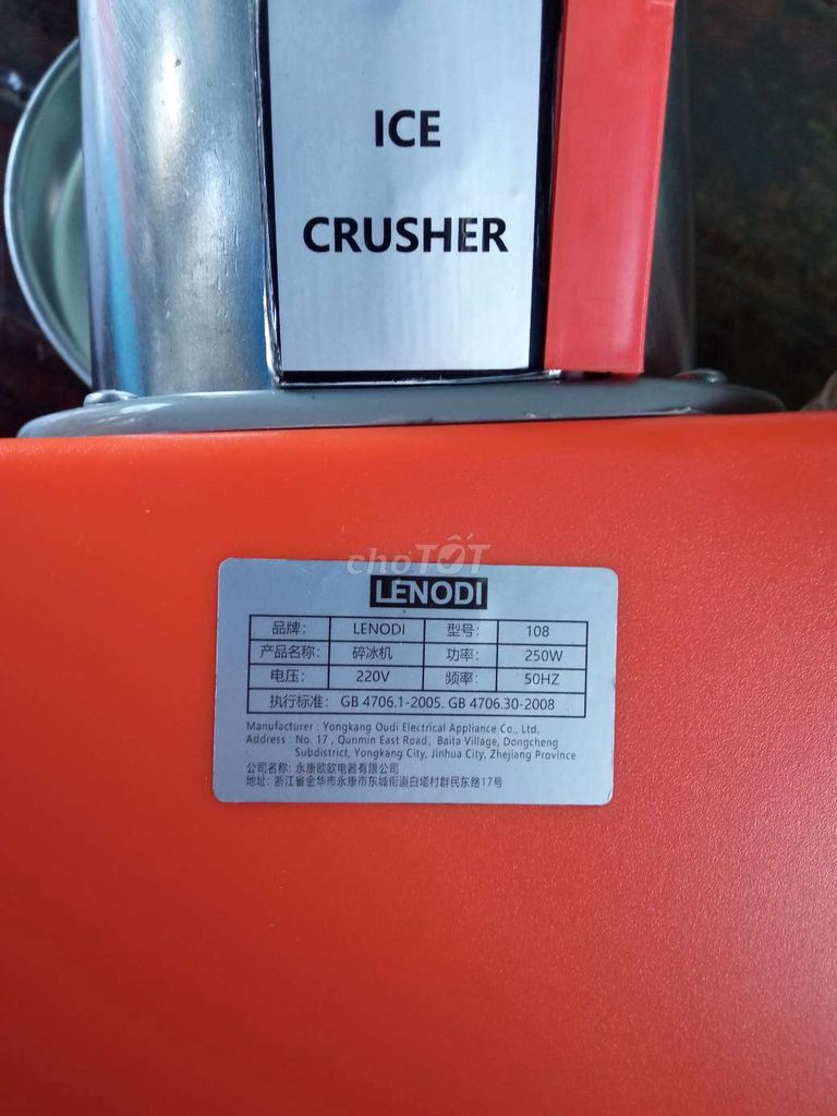 Máy xay đá bào LENODI 108. Mua bán Bếp, lò, đồ điện nhà bếp tại Huyện Châu Phú An Giang được đăng bởi Minh Giang  hình 1