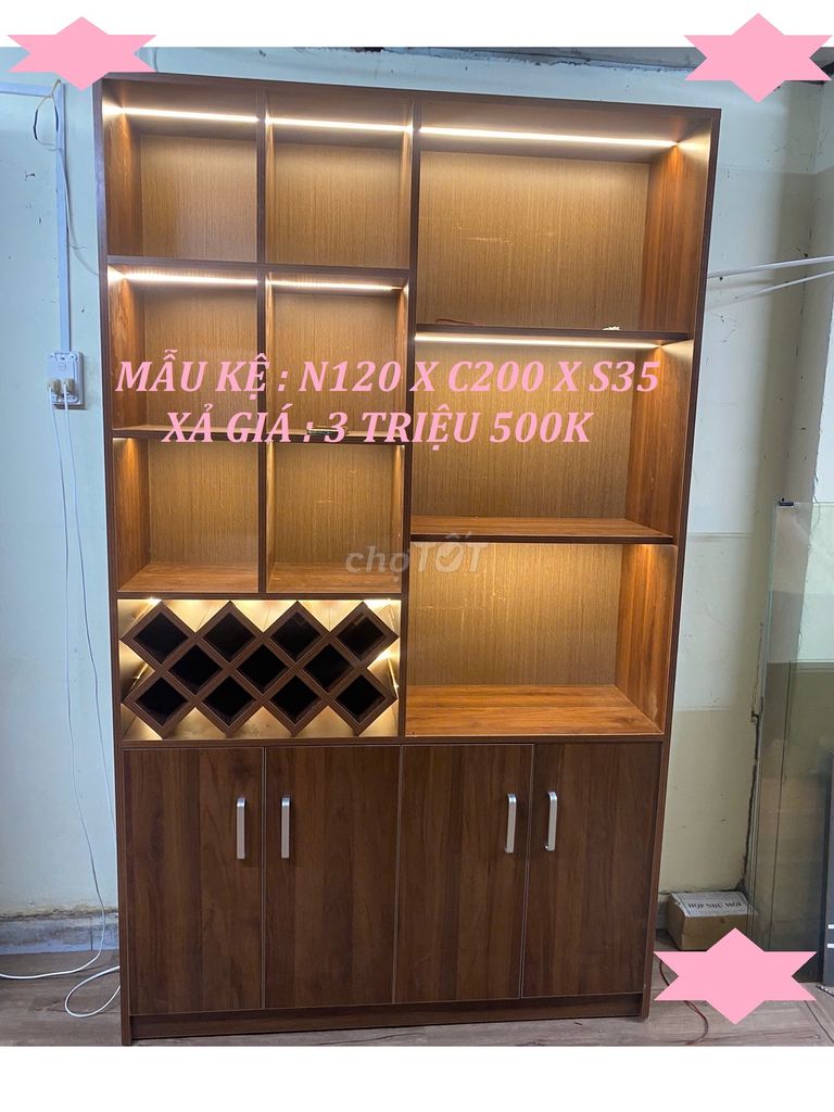 KỆ TỦ TRANG TRÍ PHÒNG KHÁCH ( CÓ NAN RƯỢU ) 1M2X2M. Mua bán Tủ, kệ gia đình tại Quận Gò Vấp Tp Hồ Chí Minh được đăng bởi NỘI THẤT VĂN PHÒNG TỦ KỆ TRƯNG BÀY hình 1