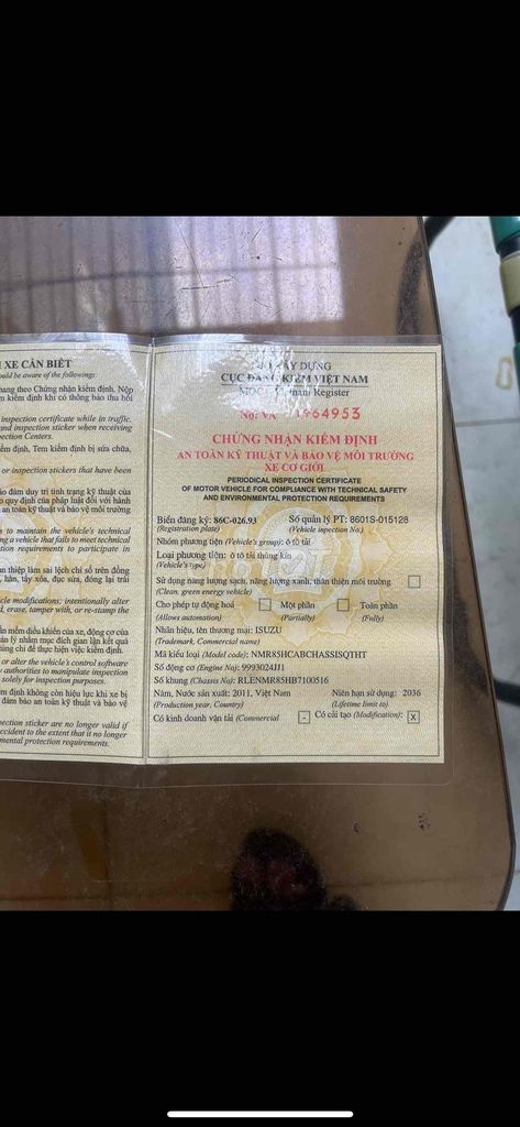 Tải Isuzu 1,5tấn đời 2011  thùng kín dài 4m4. Mua bán Xe tải, xe ben tại Thành phố Biên Hòa Đồng Nai được đăng bởi Nhan Hùng Thanh Phong hình 6