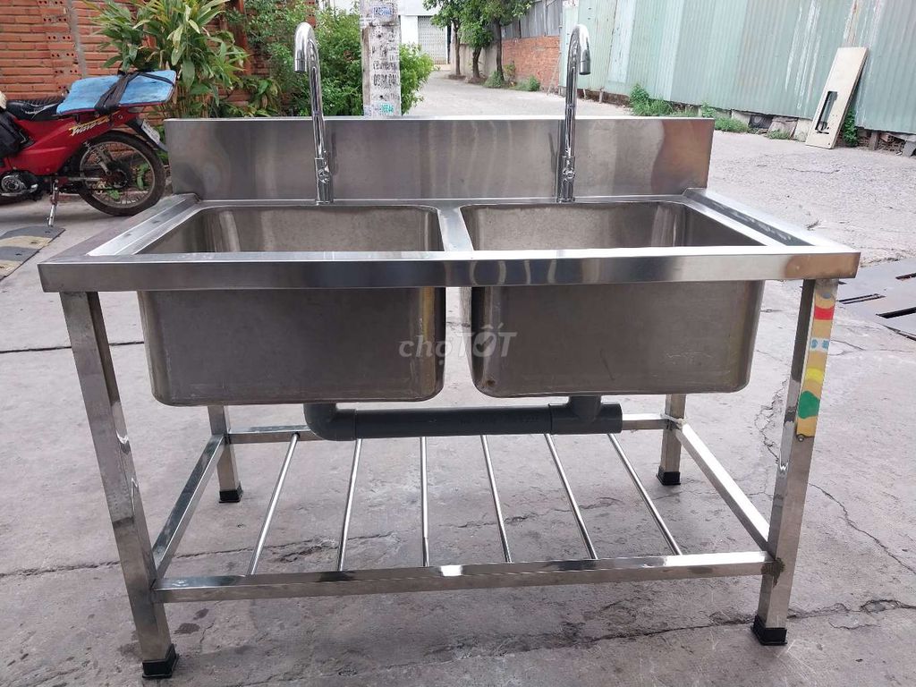 Bồn rửa chén Inox 304 hai hố hàng mới chưa sd. Mua bán Thiết bị vệ sinh, nhà tắm tại Quận Bình Tân Tp Hồ Chí Minh được đăng bởi N Sơn  hình 1