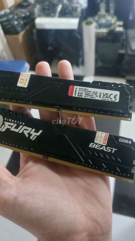 cặp ram 16g dr4 bớt 3200 kingston như hình còn bh . Mua bán Linh kiện (RAM, Card...) tại Quận Thanh Khê Đà Nẵng được đăng bởi hông lê hình 1