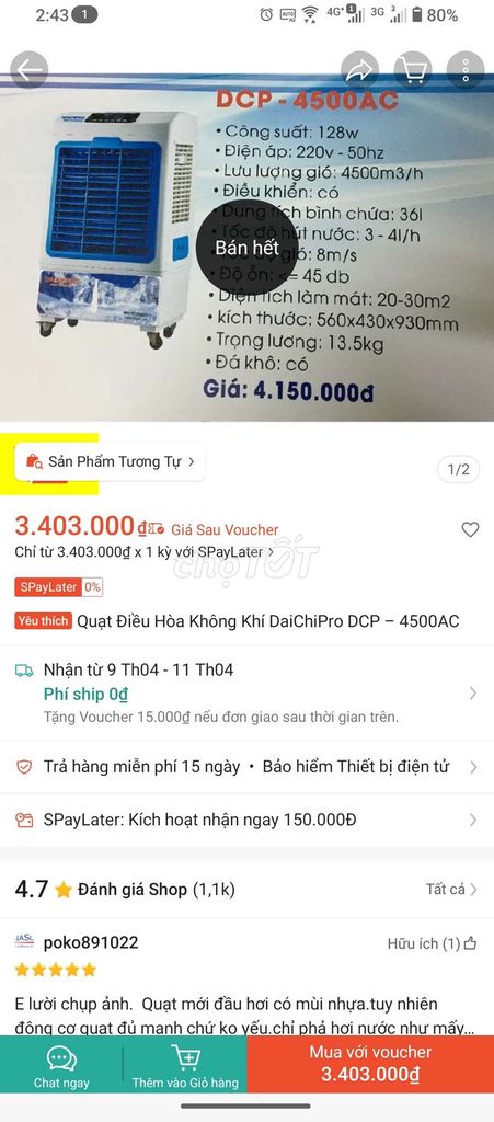 Quạt điều hòa cực mạnh cực mát. Mua bán Quạt tại Quận Long Biên Hà Nội được đăng bởi năm hình 1