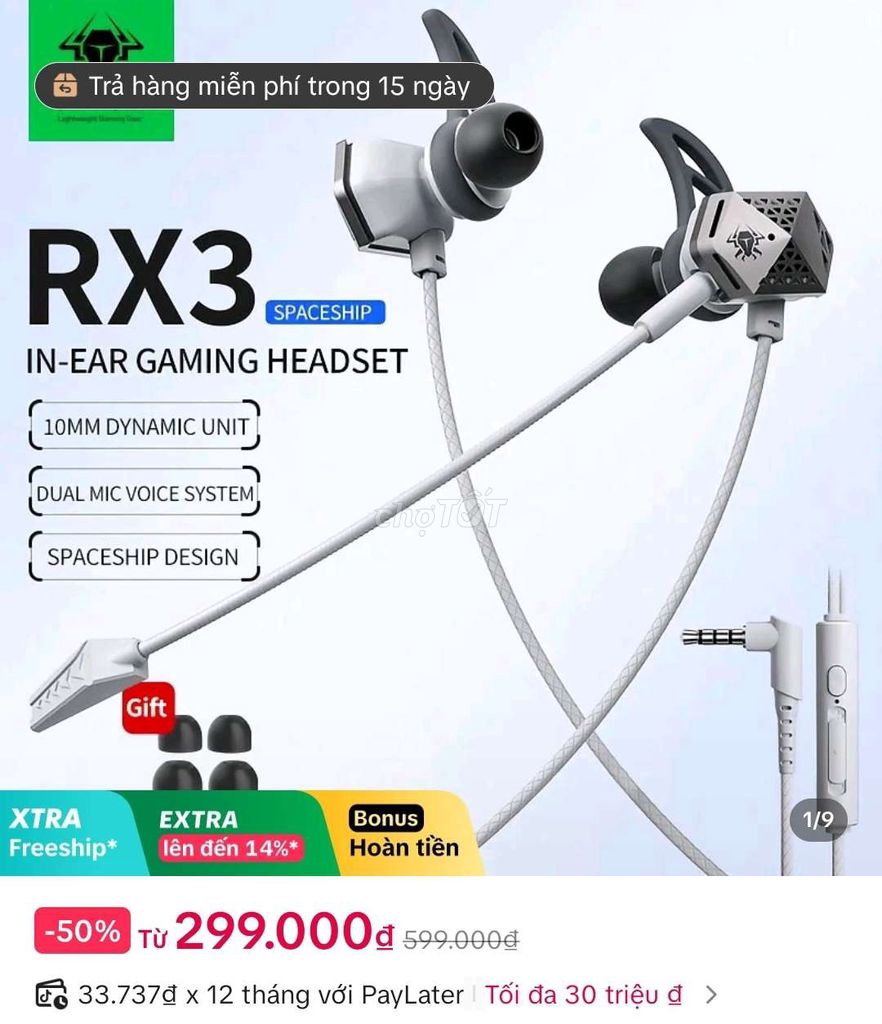 Tai nghe gaming RX3 Spaceship. Mua bán Tivi, Âm thanh tại Quận Bình Thuỷ Cần Thơ được đăng bởi Khánh An hình 1