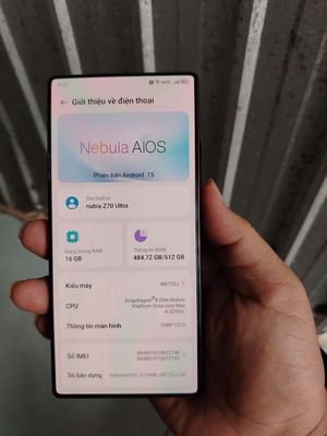 Nubia Z70 ultra ram 16/512gb Quốc tế. Mua bán Điện thoại tại Quận Thốt Nốt Cần Thơ được đăng bởi Nam