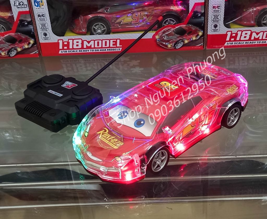 Xe điều khiển Lightning McQueen đèn Led 3D 7 màu