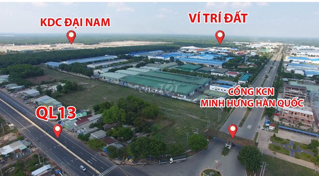 Bán đất nằm sau KCN Minh Hưng Hàn Quốc. Giá 435tr/504m2, Sổ Hồng Riêng