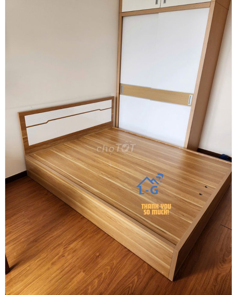 Giường ngủ Gỗ MDF Vân gỗ--- MDF bền đẹp-- giường. Mua bán Giường, chăn ga gối nệm tại Quận 7 Tp Hồ Chí Minh được đăng bởi GIƯỜNG SẮT SƠN LÂM hình 1
