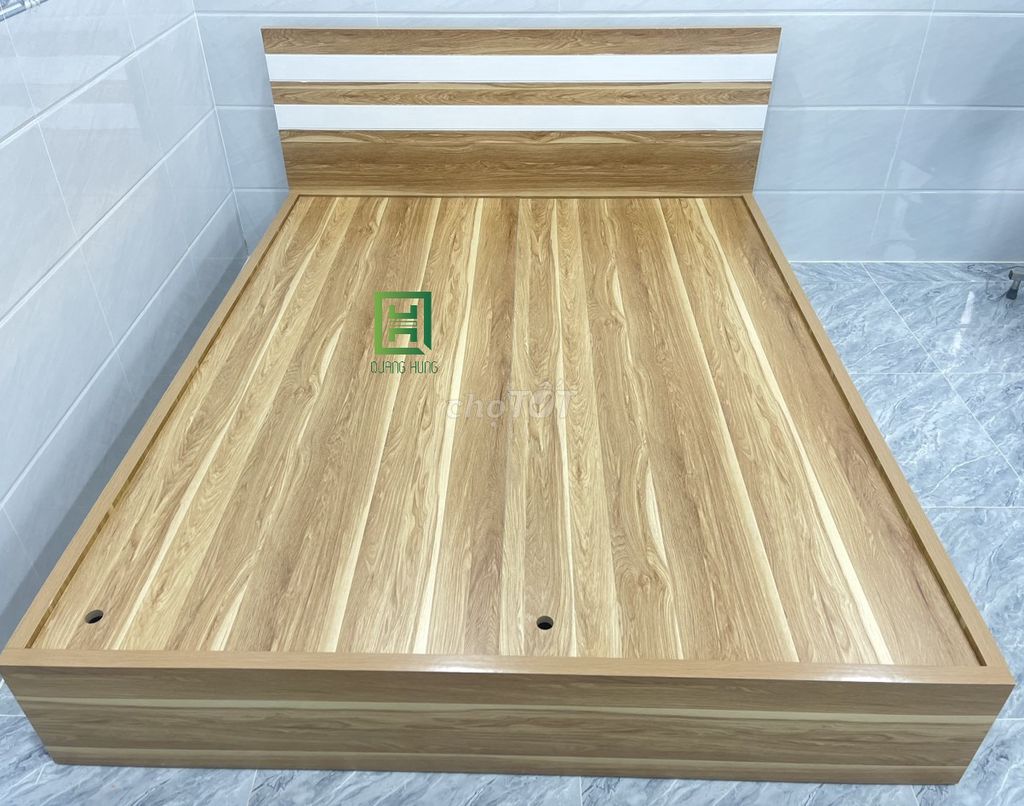 Giường Quang Hùng Gỗ MDF Vàng gỗ 120x200cm. Mua bán Giường, chăn ga gối nệm tại Quận Gò Vấp Tp Hồ Chí Minh được đăng bởi Nội Thất Quang Hùng TD hình 1