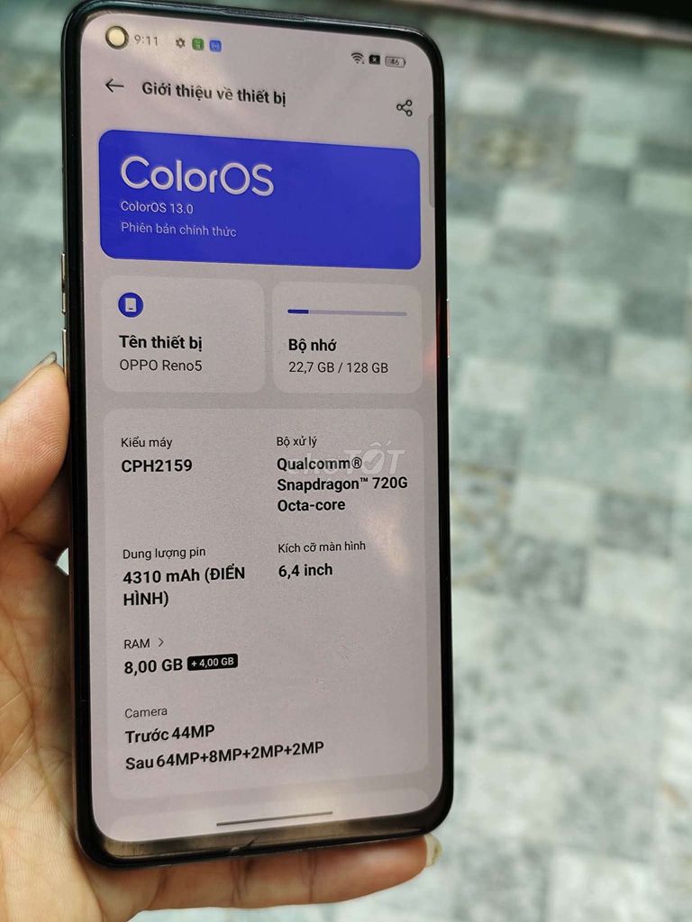 oppo reno 5 TGDD Snapdragon 720. Mua bán Điện thoại tại Quận Bình Tân Tp Hồ Chí Minh được đăng bởi asakura hình 1