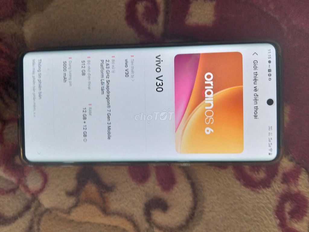 Vivo V30 xanh Xám Đã sử dụng. Mua bán Điện thoại tại Huyện Lâm Hà Lâm Đồng được đăng bởi Nghia Be hình 1