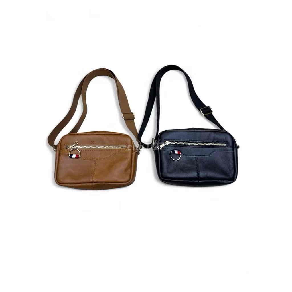 Túi đeo chéo Da Unisex Nâu, Đen. Mua bán Túi xách tại Quận 11 Tp Hồ Chí Minh được đăng bởi Shop Da Thật hình 1