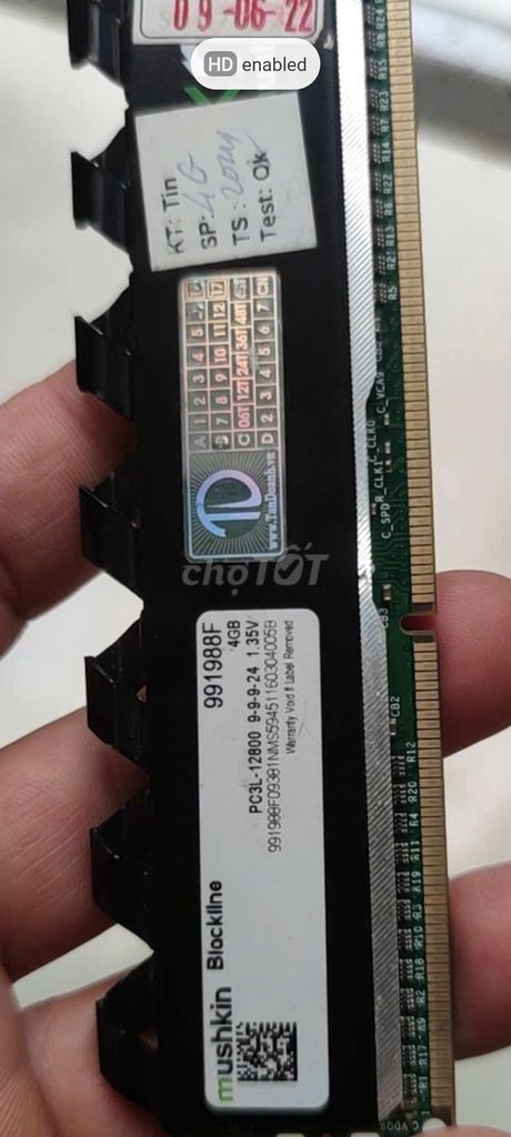 Ram pc3l 1.35v muskin cho máy bàn