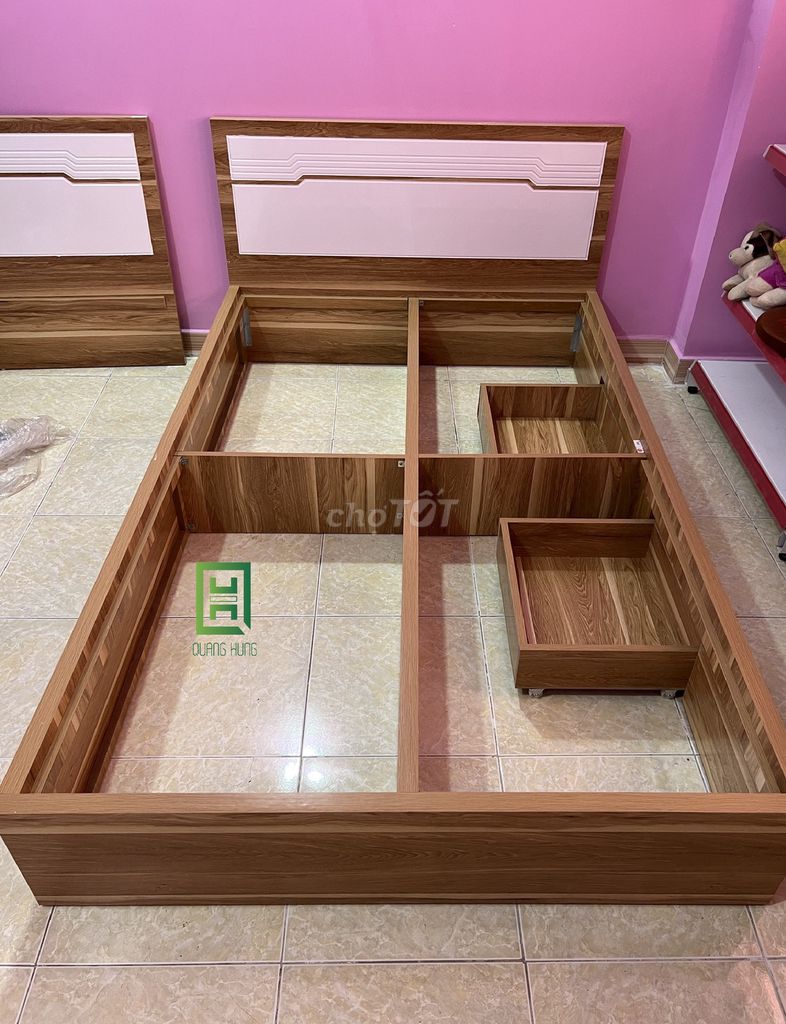 GIƯỜNG NGỦ GỖ MDF CAO CẤP GIÁ TẬN XƯỞNG KTG. Mua bán Giường, chăn ga gối nệm tại Thành phố Thuận An Bình Dương được đăng bởi Nội Thất Quang Hùng TD hình 1