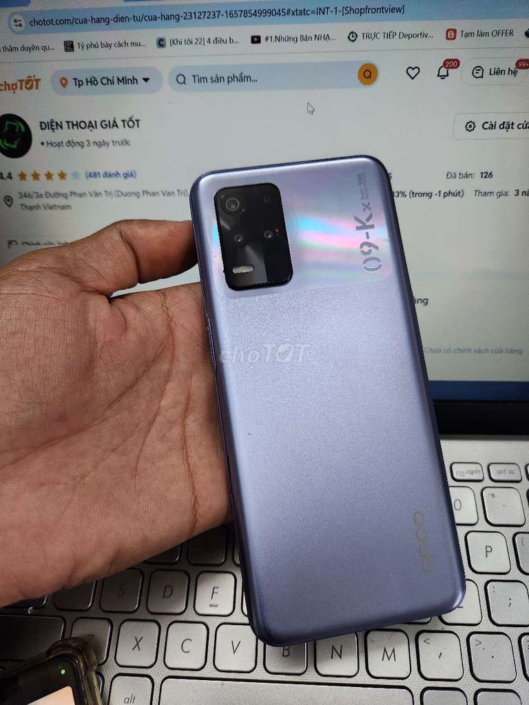 Oppo K9X 8GB/256GB DIMENSITY 700 FULL CN MÁY ĐẸP. Mua bán Điện thoại tại Quận Bình Thạnh Tp Hồ Chí Minh được đăng bởi Dân Mobile hình 1