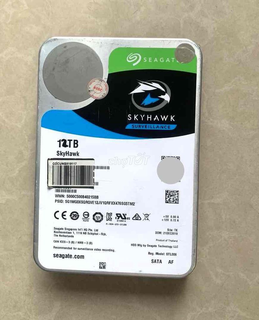 Ổ cứng HDD Seagate SkyHawk 12TB sk100%. Mua bán Linh kiện (RAM, Card...) tại Quận Tân Phú Tp Hồ Chí Minh được đăng bởi Lê Khanh hình 1