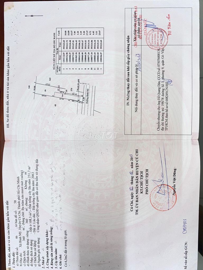 Nhà CC mặt tiền đường Bình Mỹ, DT: 444m2 thổ cư 100%, chỉ 9.9 tỷ