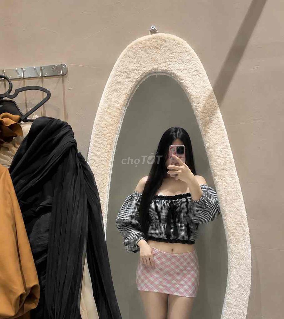 Áo croptop Nữ Vải Caro đen trắng. Mua bán Quần áo tại Huyện An Biên Kiên Giang được đăng bởi cẩm tiên hình 1