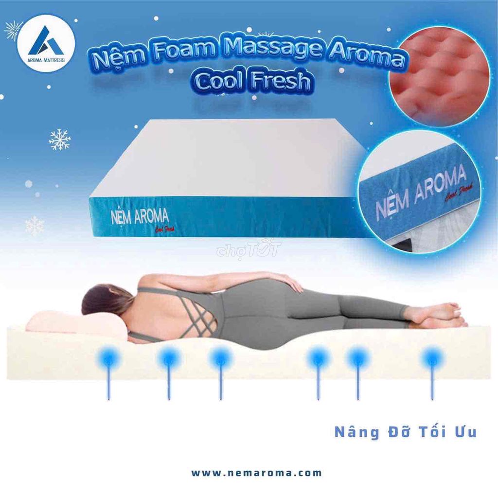 Nệm Aroma Cool Fresh Massage. Mua bán Giường, chăn ga gối nệm tại Thành phố Bến Tre Bến Tre được đăng bởi Nệm Giá Kho Bến Tre hình 1