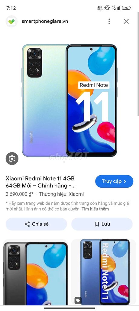 Cần bán Xiaomi redmi note 11 máy đẹp còn zin TGDD. Mua bán Điện thoại tại Huyện Mê Linh Hà Nội được đăng bởi Thuần nguyễn hình 1