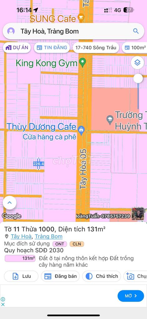 BÁN GẤP LÔ ĐẤT TÂY HOÀ CỰC NGỘP CỰC RẺ NGAY GẦN HUỲNH THÚC KHÁNG