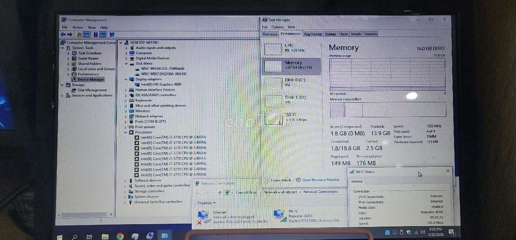 Bộ máy i7 3770 16g ssd 120 hdd 1000 case mini. Mua bán Máy tính để bàn tại Thành phố Phan Thiết Bình Thuận được đăng bởi Vô Danh hình 1
