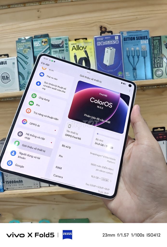 Oppo Find N5 trắng 16/512Gb rom Qte đủ phụ kiện. Mua bán Điện thoại tại Quận 8 Tp Hồ Chí Minh được đăng bởi Đam Mê Công Nghệ hình 1
