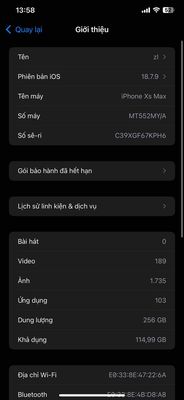 iPhone XS Max 256GB Vàng Gold Đã qua sử dụng