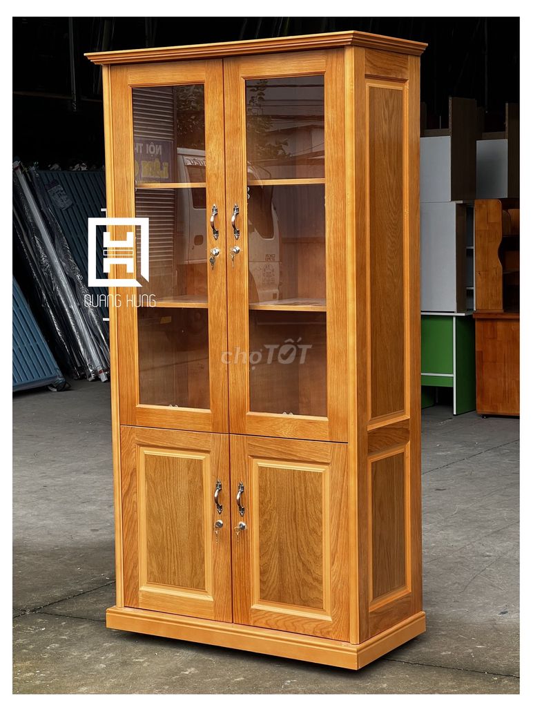 TỦ HỒ SƠ KÍNH GỖ SỒI-TỦ HỒ SƠ GỖ-TỦ HỒ SƠ GỖ SỒI. Mua bán Tủ, kệ gia đình tại Huyện Nhơn Trạch Đồng Nai được đăng bởi Nội Thất Quang Hùng TD hình 1