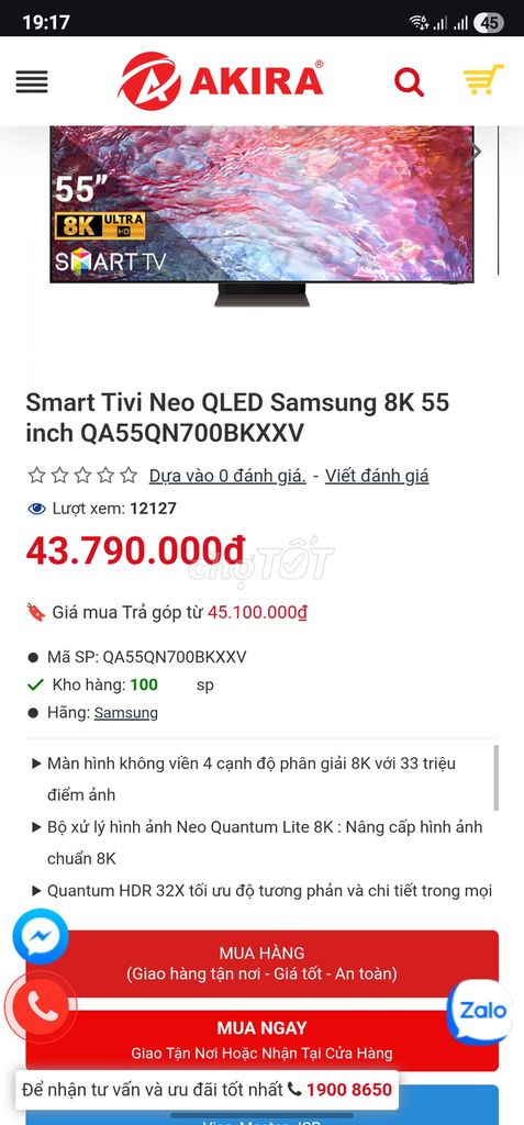 Tivi Samsung 55 inch 8K phan thiết. Mua bán Tivi, Âm thanh tại Thành phố Phan Thiết Bình Thuận được đăng bởi Đức hình 1