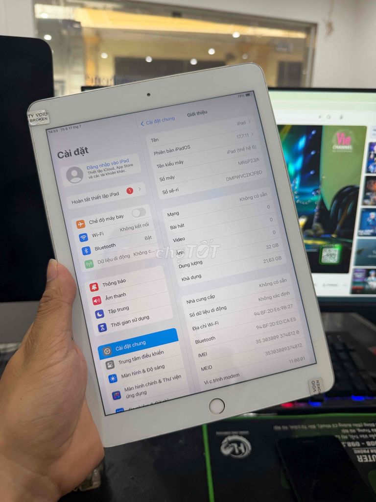 Apple iPad Gen 6 Wifi + 4G 32GB Bạc. Mua bán Máy tính bảng tại Quận Đống Đa Hà Nội được đăng bởi Ng Hoang Anh hình 1